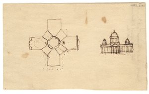 Washington: Capitol, study plan and elevation, 1792 (bläck på papper)